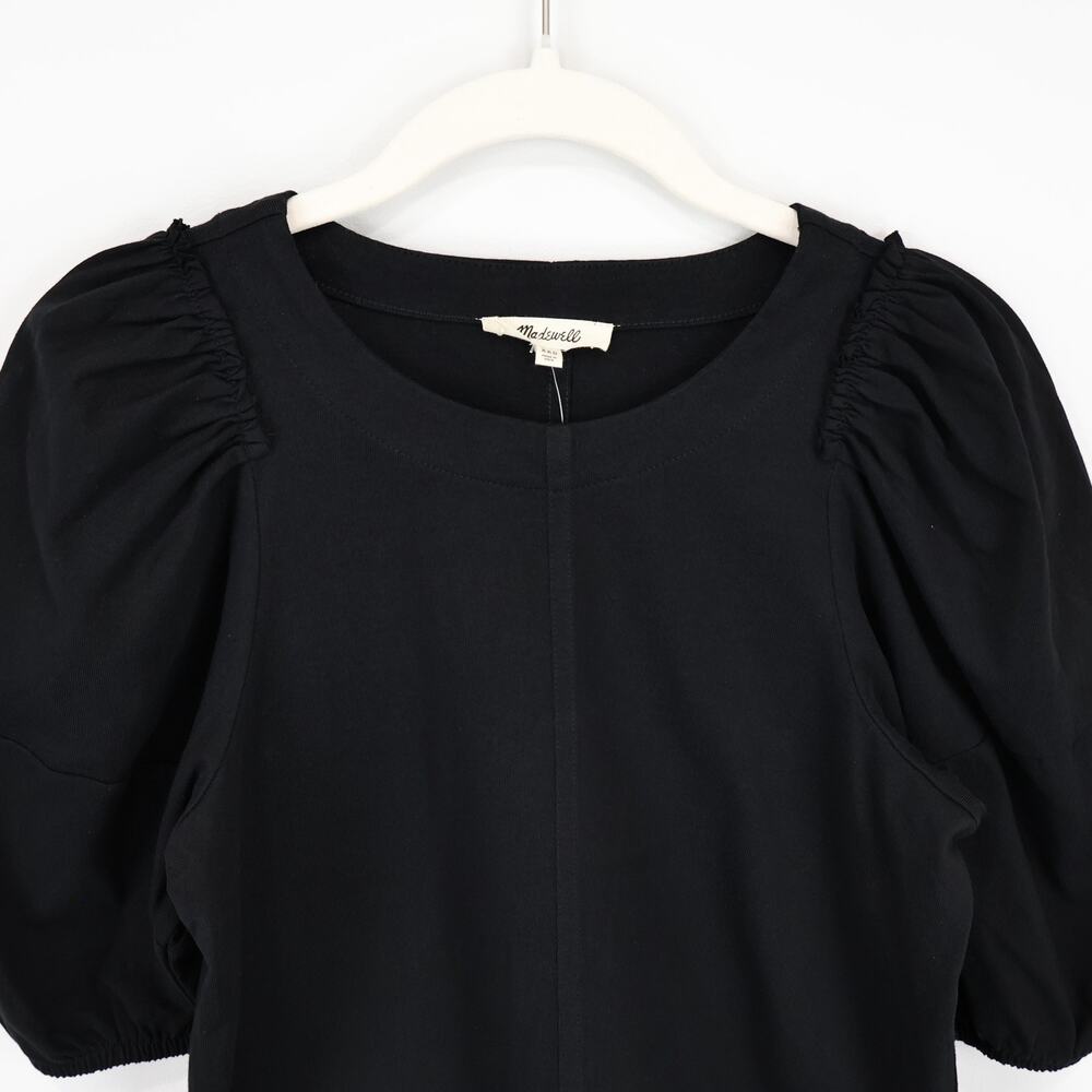 Madewell Puff Sleeve Tee Jet Black Size XXS NWT - Picture 3 of 7